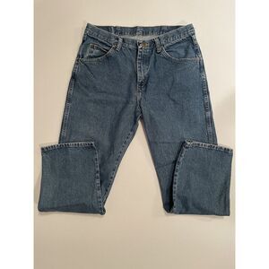 Wrangler Regular Fit Jeans Men's 35x30 Blue Denim Classic Workwear Casual